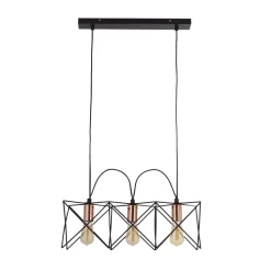 Searchlight Hängelampe 3-flammig E27 in Schwarz Kupfer B: 55 cm* Hängelampen|Esszimmer Lampen