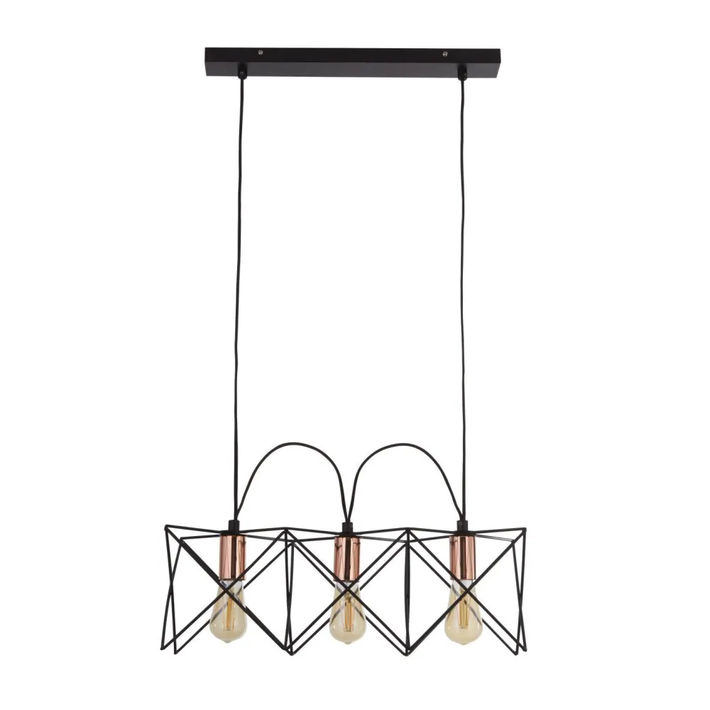 Searchlight Hängelampe 3-flammig E27 in Schwarz Kupfer B: 55 cm* Hängelampen|Esszimmer Lampen