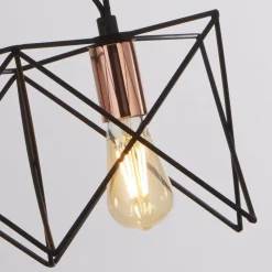 Searchlight Hängelampe 3-flammig E27 in Schwarz Kupfer B: 55 cm* Hängelampen|Esszimmer Lampen