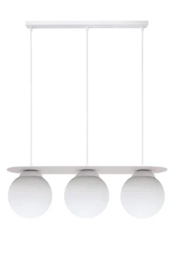 Discount Belis Hängelampe 3-flammig Glaskugeln Weiß 50 cm E27 blendarm