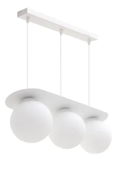 Discount Belis Hängelampe 3-flammig Glaskugeln Weiß 50 cm E27 blendarm