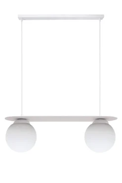 Belis Hängelampe 2-flammig Glaskugeln Weiß 50 cm E27 blendarm* Hängelampen|Bürolampen