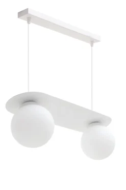 Belis Hängelampe 2-flammig Glaskugeln Weiß 50 cm E27 blendarm* Hängelampen|Bürolampen
