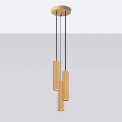 Discount Sollux Hängelampe 3-flammig GU10 Aluminium B: 19,5 cm in Gold