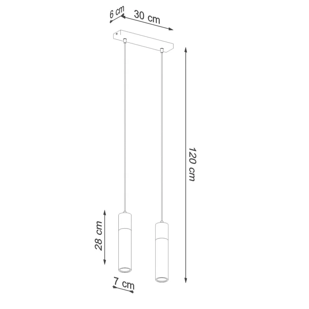 Sollux Hängelampe 2-flammig GU10 Beton Holz Modern RUGARD* Esszimmer Lampen|Hängelampen