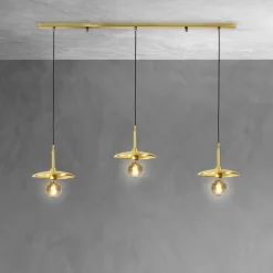 Giovanni Battista Hängelampe 3-flammig in Bronze hell E27 Messing massiv* Hängelampen|Esszimmer Lampen