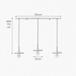 Giovanni Battista Hängelampe 3-flammig in Bronze hell E27 Messing massiv* Hängelampen|Esszimmer Lampen