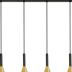 Searchlight Hängelampe 4-flammig in Schwarz Gold GU10 Metall Retro* Hängelampen|Bürolampen