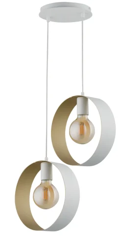 Sigma Hängelampe 3-flammig Metall Gold Weiß E27 dekorativ