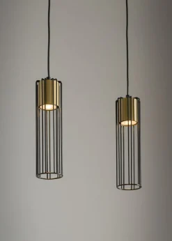 Sigma Hängelampe 2-flammig Metall Gitter GU10 dekorativ* Wohnzimmerlampen|Moderne Lampen