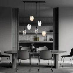 Best Emibig Hängelampe 6-flammig Rauchglas 70 cm breit CARLU