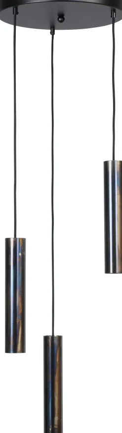 Sale Masterlight Hängelampe 3-flammig Schwarz Öl-Effekt Metall ERION