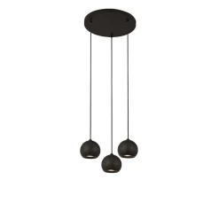 Searchlight Hängelampe 3-flammig Schwarz GU10 Ø 39 cm Metall* Wohnzimmerlampen|Retro Lampen