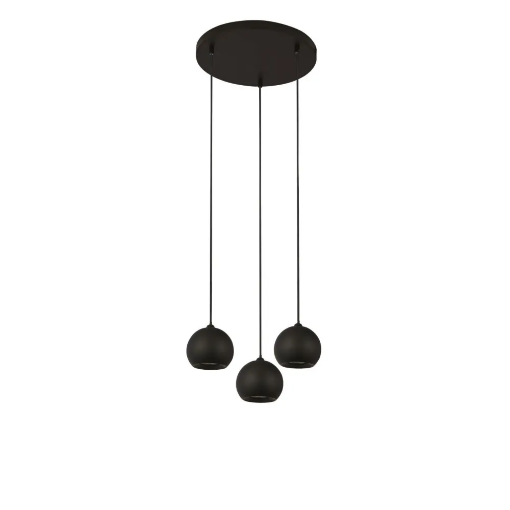 Searchlight Hängelampe 3-flammig Schwarz GU10 Ø 39 cm Metall* Wohnzimmerlampen|Retro Lampen