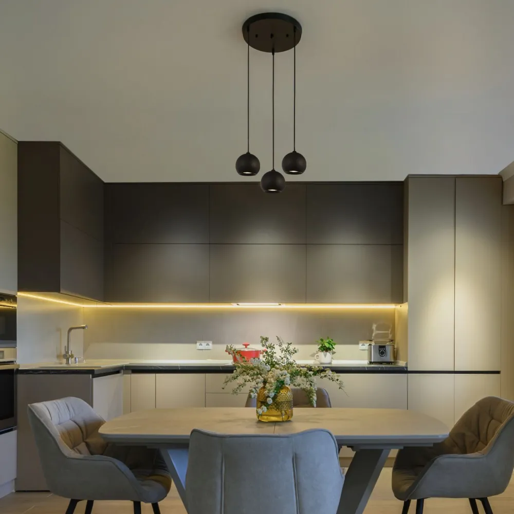 Searchlight Hängelampe 3-flammig Schwarz GU10 Ø 39 cm Metall* Wohnzimmerlampen|Retro Lampen