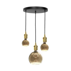 Giovanni Battista Hängelampe 3-flammig Schwarz Messing Eisen Ø 40 cm für E27* Bürolampen|Lampen Aus Aller Welt