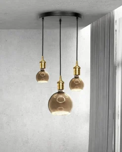 Giovanni Battista Hängelampe 3-flammig Schwarz Messing Eisen Ø 40 cm für E27* Bürolampen|Lampen Aus Aller Welt