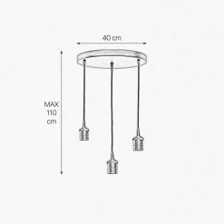 Giovanni Battista Hängelampe 3-flammig Schwarz Messing Eisen Ø 40 cm für E27* Bürolampen|Lampen Aus Aller Welt