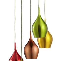 Searchlight Hängelampe Glas Ø 30 cm H: max. 1,6 m 5-flammig E14 Bunt* Hängelampen|Bürolampen