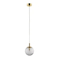 Outlet TK Lighting Hängelampe Glas Kugelschirm Ø 14 cm rund in Gold G9