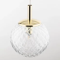 Outlet TK Lighting Hängelampe Glas Kugelschirm Ø 14 cm rund in Gold G9
