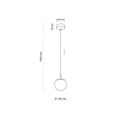 Outlet TK Lighting Hängelampe Glas Kugelschirm Ø 14 cm rund in Gold G9