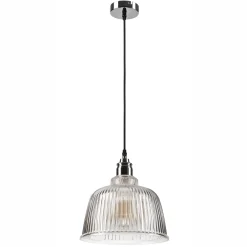 Best Lamkur Hängelampe Glas Metall Ø 28 cm E27 Vintage Esstisch