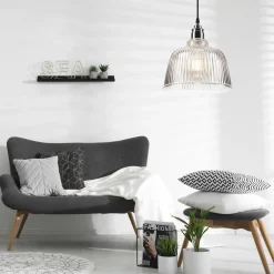 Best Lamkur Hängelampe Glas Metall Ø 28 cm E27 Vintage Esstisch