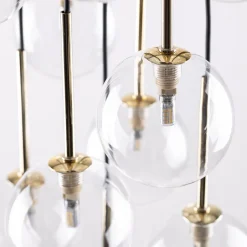 Sale TK Lighting Hängelampe Glas Metall Ø 52 cm H: max. 145 cm in Schwarz Gold