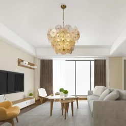 Clearance Searchlight Hängelampe Glas Metall Ø 64 cm 9x G9 Modern kunstvoll