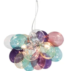 By Rydéns Hängelampe Glas Metall 30 cm breit H: max. 120 cm Bunt