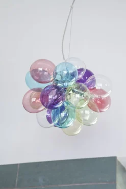 By Rydéns Hängelampe Glas Metall 30 cm breit H: max. 120 cm Bunt