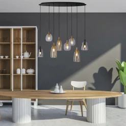 Hot Searchlight Hängelampe Glas Metall B: 120 cm groß H: max. 1,4 m