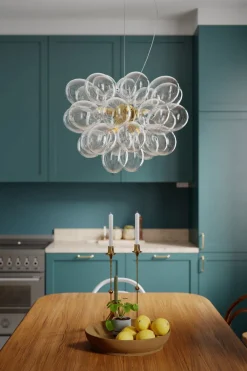 By Rydéns Hängelampe Glas Metall B: 50 cm H: max. 120 cm in Gold* Hängelampen|Wohnzimmerlampen