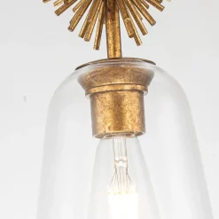 Elstead Hängelampe Glas Metall B: 18,4 cm E14 verstellbar Gold Antik* Hängelampen|Bürolampen