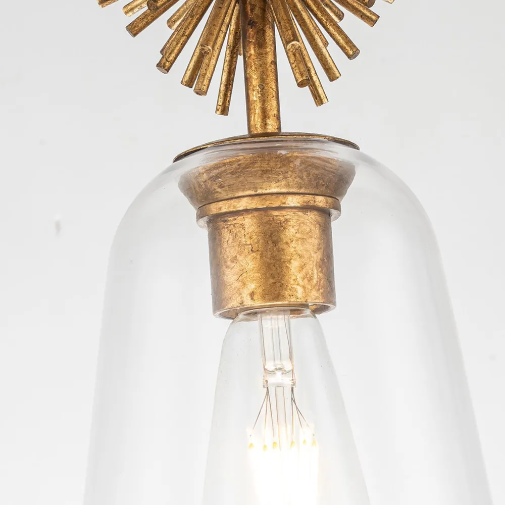 Elstead Hängelampe Glas Metall B: 18,4 cm E14 verstellbar Gold Antik* Hängelampen|Bürolampen