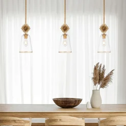 Elstead Hängelampe Glas Metall B: 18,4 cm E14 verstellbar Gold Antik* Hängelampen|Bürolampen