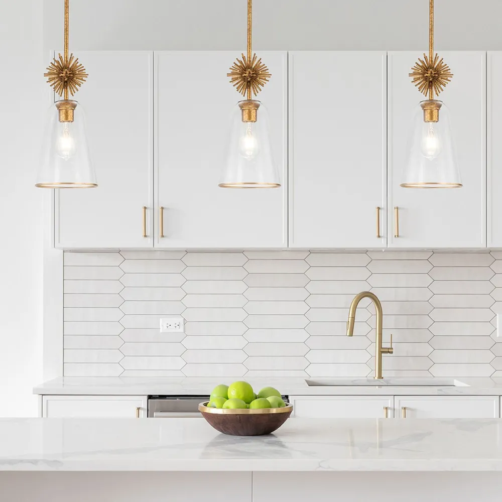 Elstead Hängelampe Glas Metall B: 18,4 cm E14 verstellbar Gold Antik* Hängelampen|Bürolampen