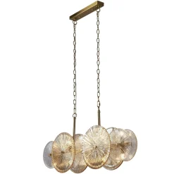 Searchlight Hängelampe Glas Metall B: 90 cm in Bronze Bernstein Klar* Hängelampen|Bürolampen