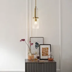 Outlet Elstead Hängelampe Glas Metall E27 17,8 cm breit Art Déco