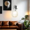 WOFI Hängelampe Glas Metall Glühbirnen-Design dekorativ E14* Hängelampen|Esszimmer Lampen