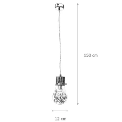 WOFI Hängelampe Glas Metall Glühbirnen-Design dekorativ E14* Hängelampen|Esszimmer Lampen