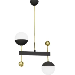 Jupiter Hängelampe Glas Metall in Schwarz Weiß Gold G9 blendarm* Hängelampen|Bürolampen