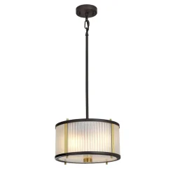 Elstead Hängelampe Glas Metall in Braun Klar verstellbar