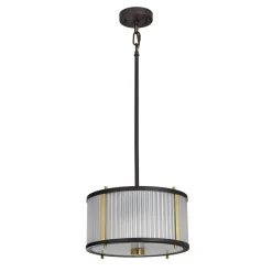 Elstead Hängelampe Glas Metall in Braun Klar verstellbar