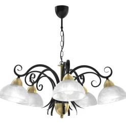 New Luminex Hängelampe Glas Metall Landhaus 5-flammig E27 blendarm