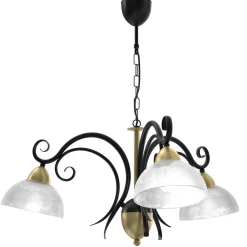 Luminex Hängelampe Glas Metall Landhaus B:74 cm E27 blendarm* Hängelampen|Bürolampen