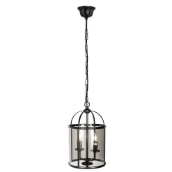 Steinhauer Hängelampe Glas Metall Schwarz Rauchgrau E14 elegant* Hängelampen|Bürolampen