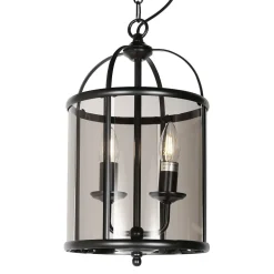 Steinhauer Hängelampe Glas Metall Schwarz Rauchgrau E14 elegant* Hängelampen|Bürolampen