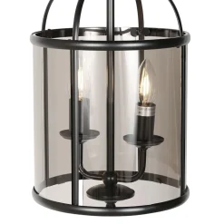 Steinhauer Hängelampe Glas Metall Schwarz Rauchgrau E14 elegant* Hängelampen|Bürolampen